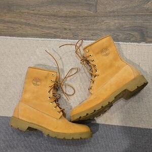 Timberland Tan Combat Boots, VGUC, Lace Up, Sz 7, Comfort And Warmth